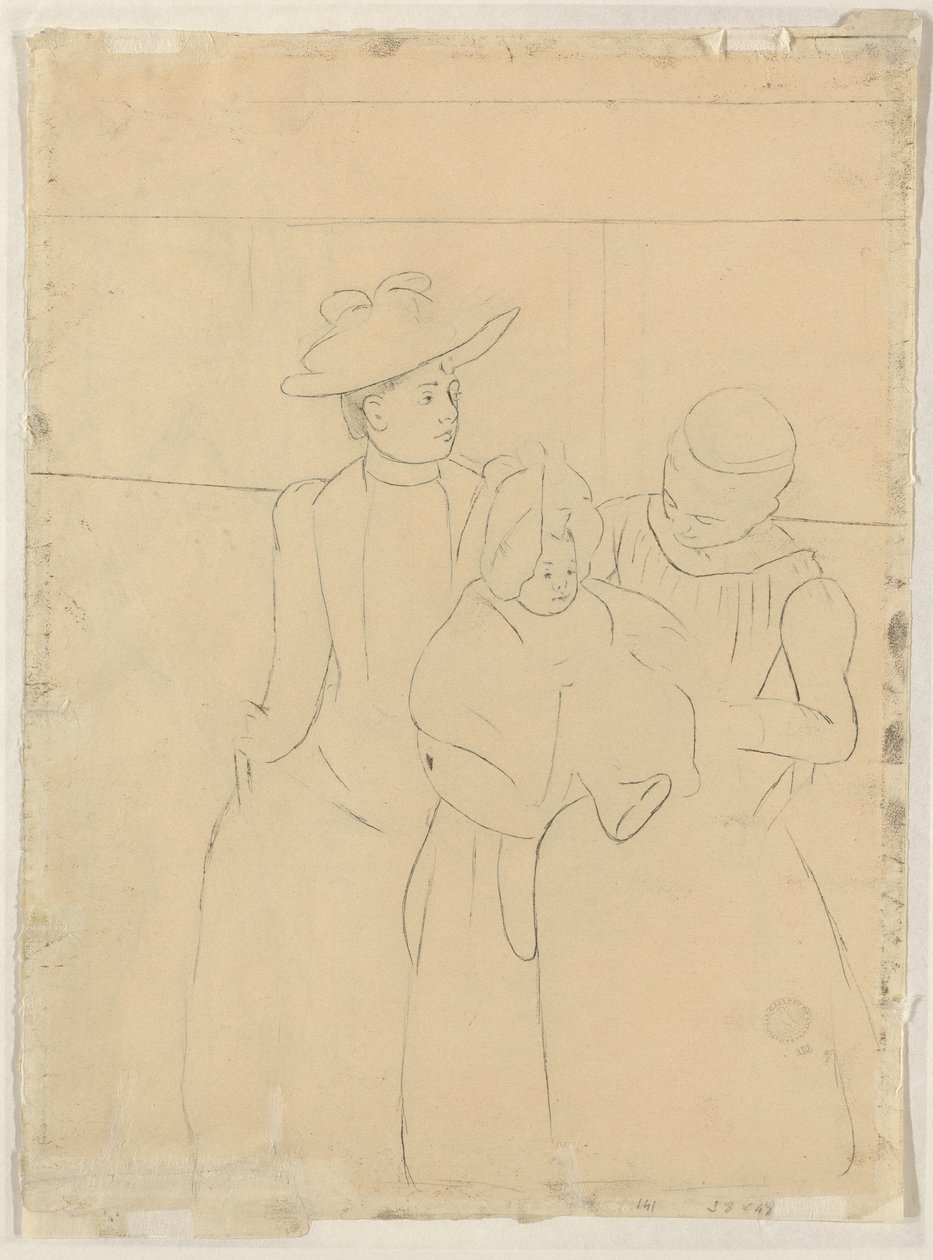 W Omnibusie [verso], c. 1891. autorstwa Mary Cassatt