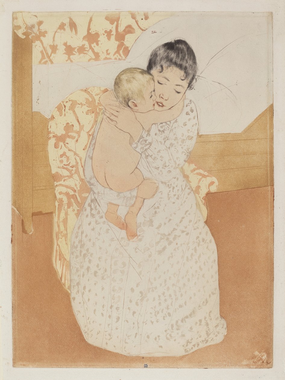 Matczyna pieszczota, 1890-1891. autorstwa Mary Cassatt