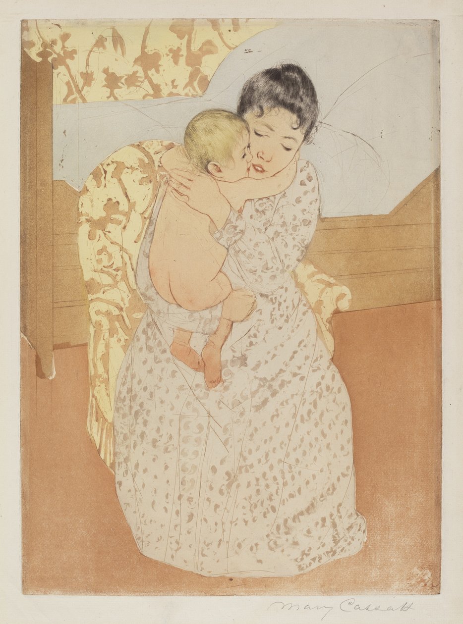 pieszczota matczyna, c. 1891. autorstwa Mary Cassatt