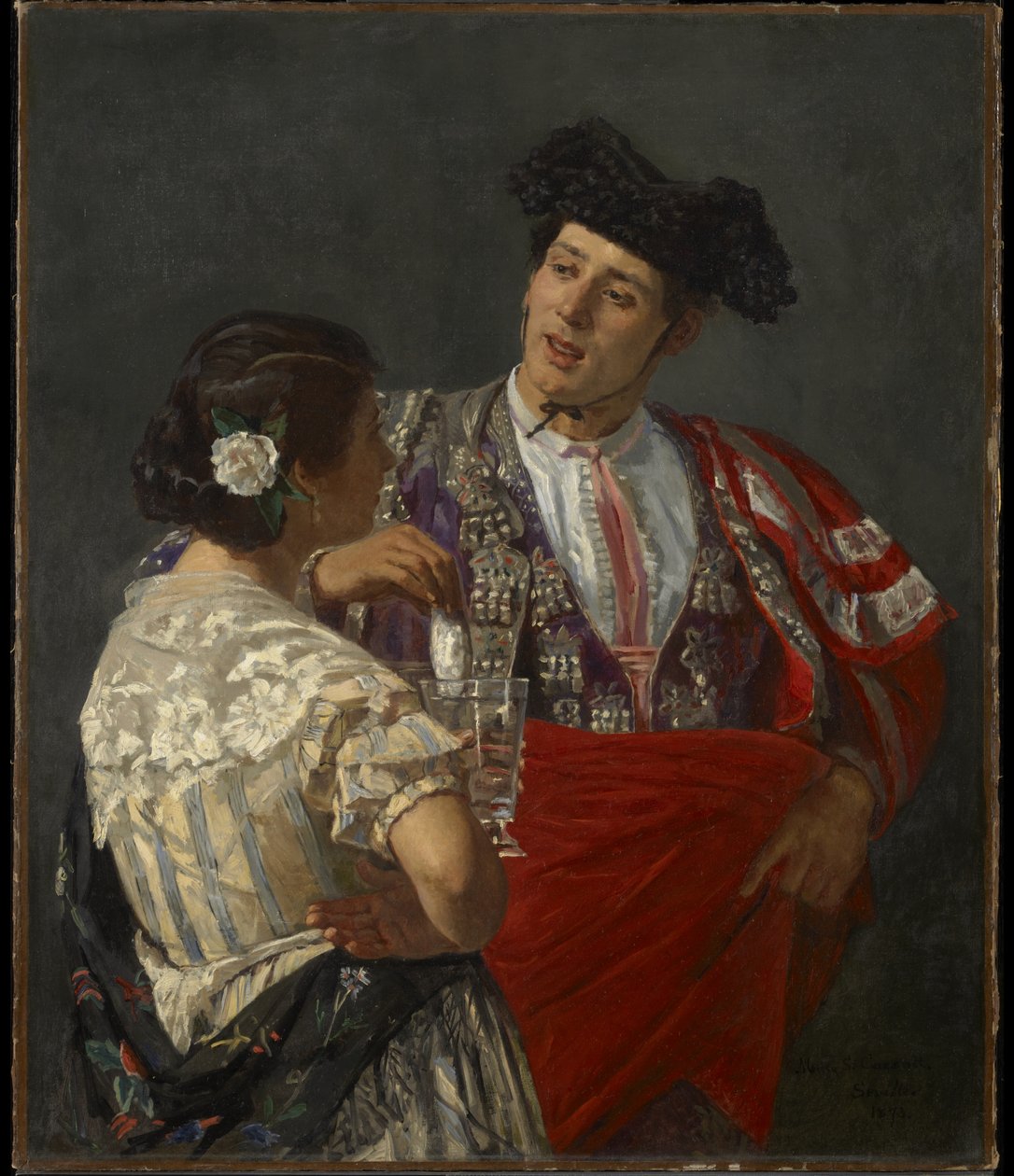 Oferowanie panelu torreadorowi, 1873 autorstwa Mary Cassatt