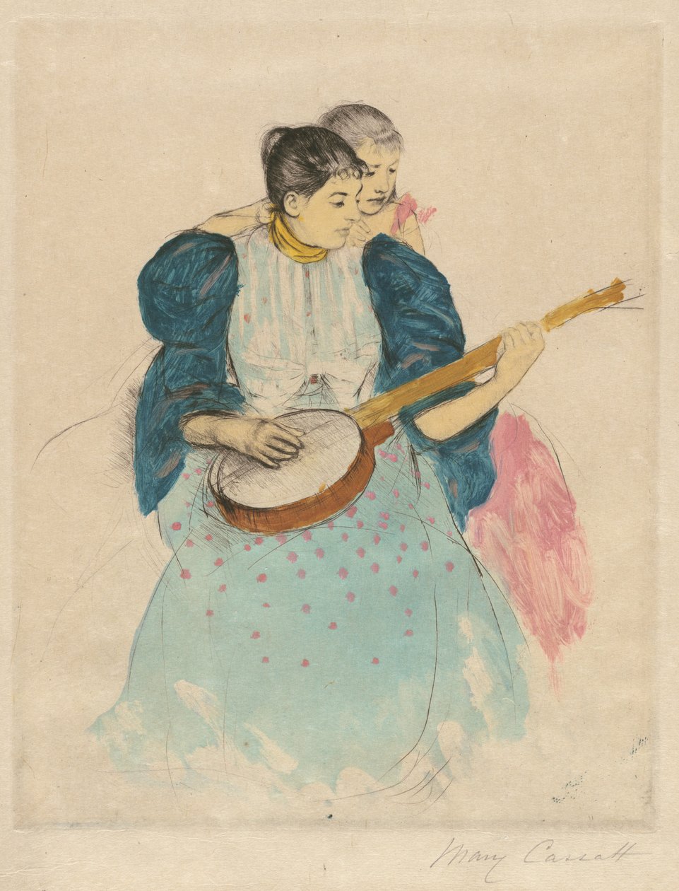 Lekcja banjo, c. 1893. autorstwa Mary Cassatt