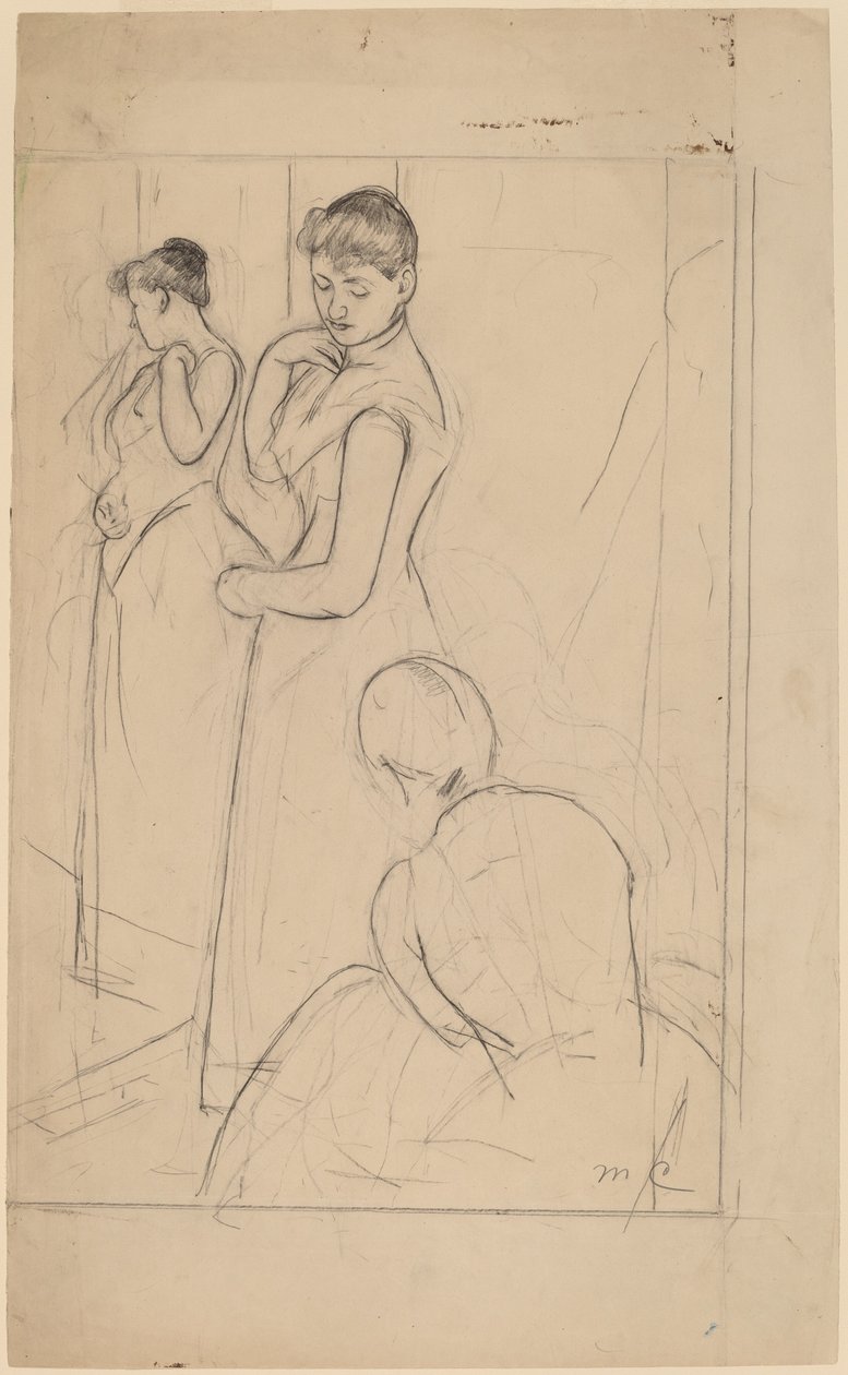 Oprawa [recto], 1890-1891. autorstwa Mary Cassatt