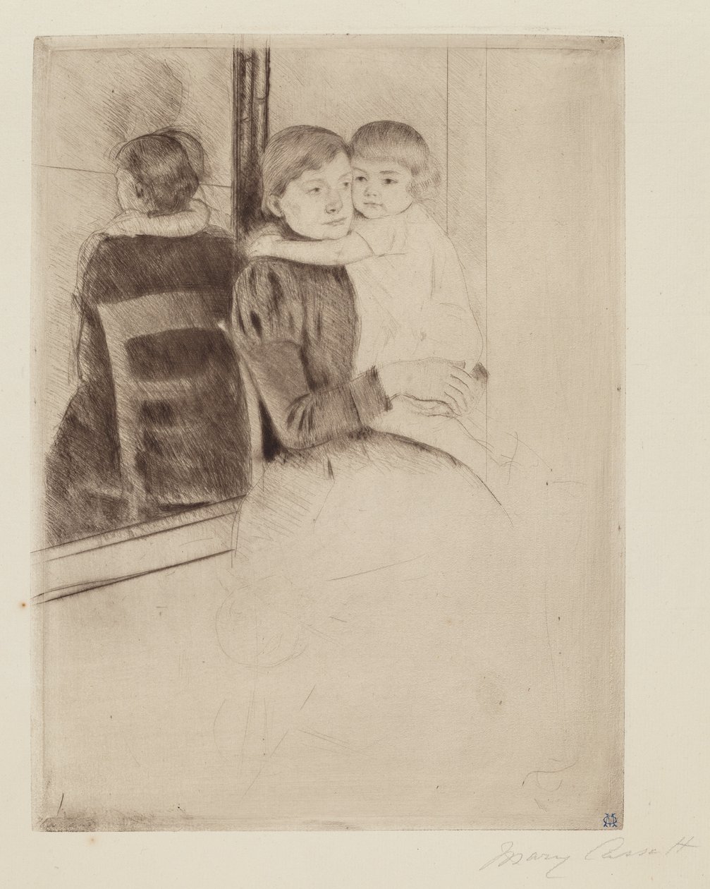 Zwierciadło, ok. godz. 1891. autorstwa Mary Cassatt