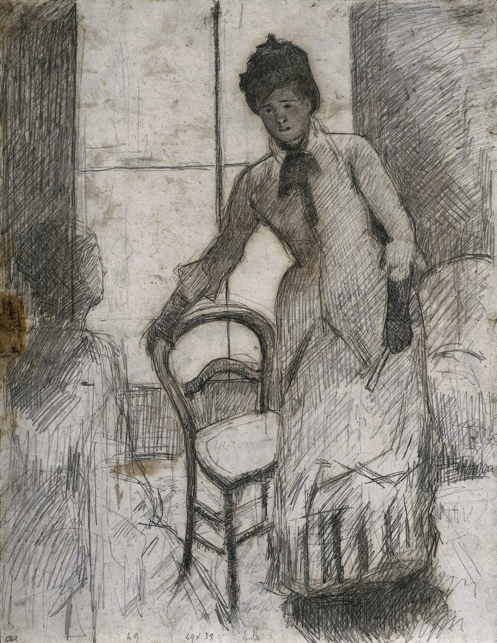 Visitor recto, ok. godz. 1881. autorstwa Mary Cassatt