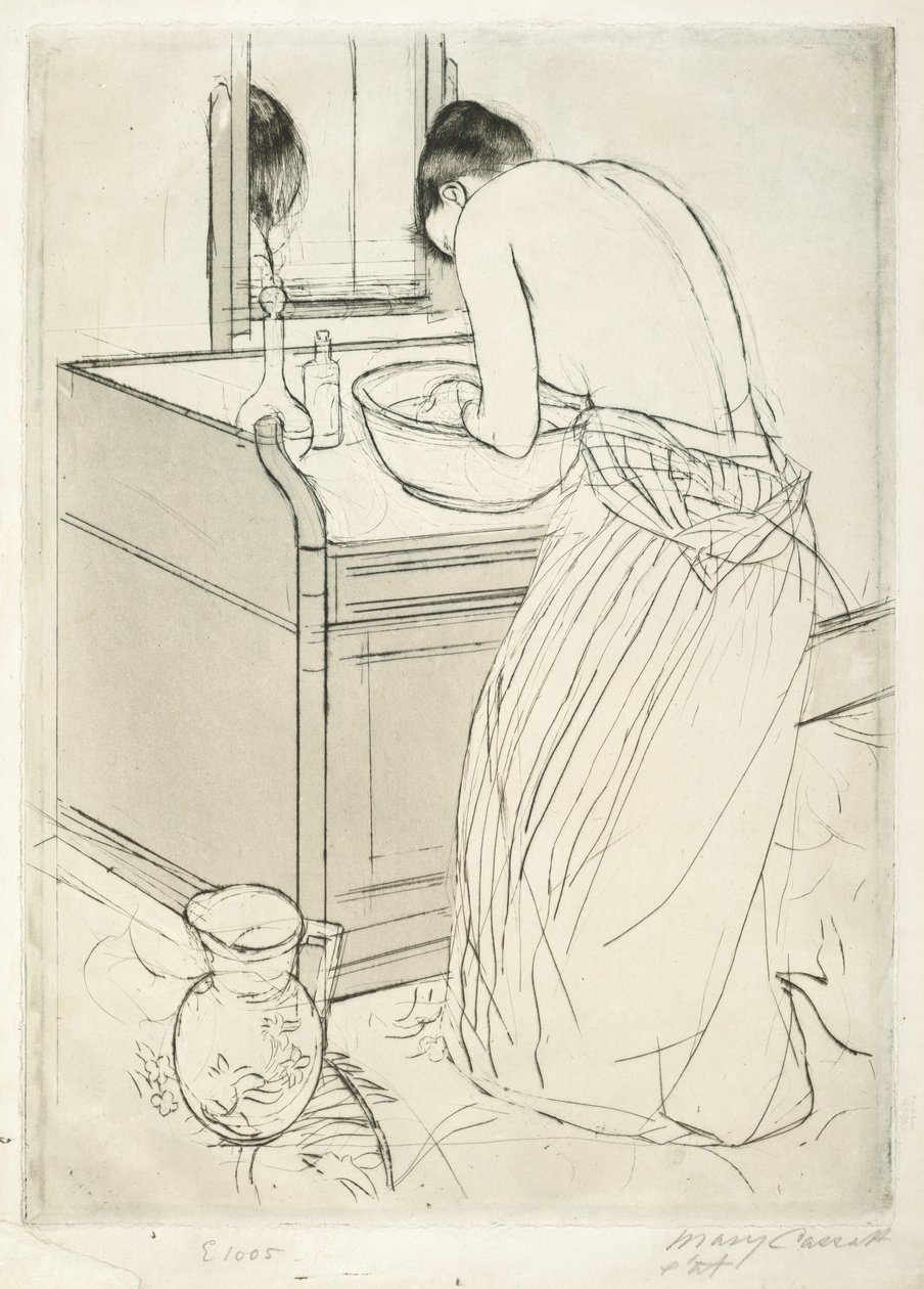 Kąpiąca się kobieta, 1890-1891. autorstwa Mary Cassatt