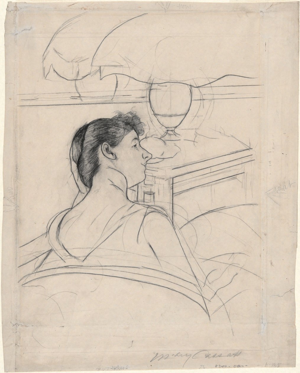 Kobieta i lampa autorstwa Mary Cassatt