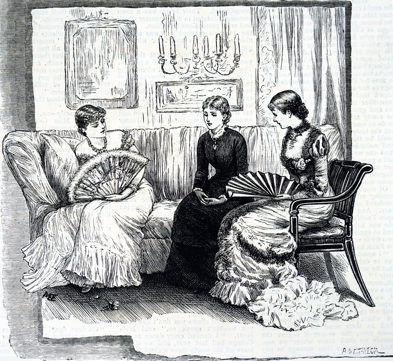Panie z fanami. autorstwa Mary Ellen Edwards