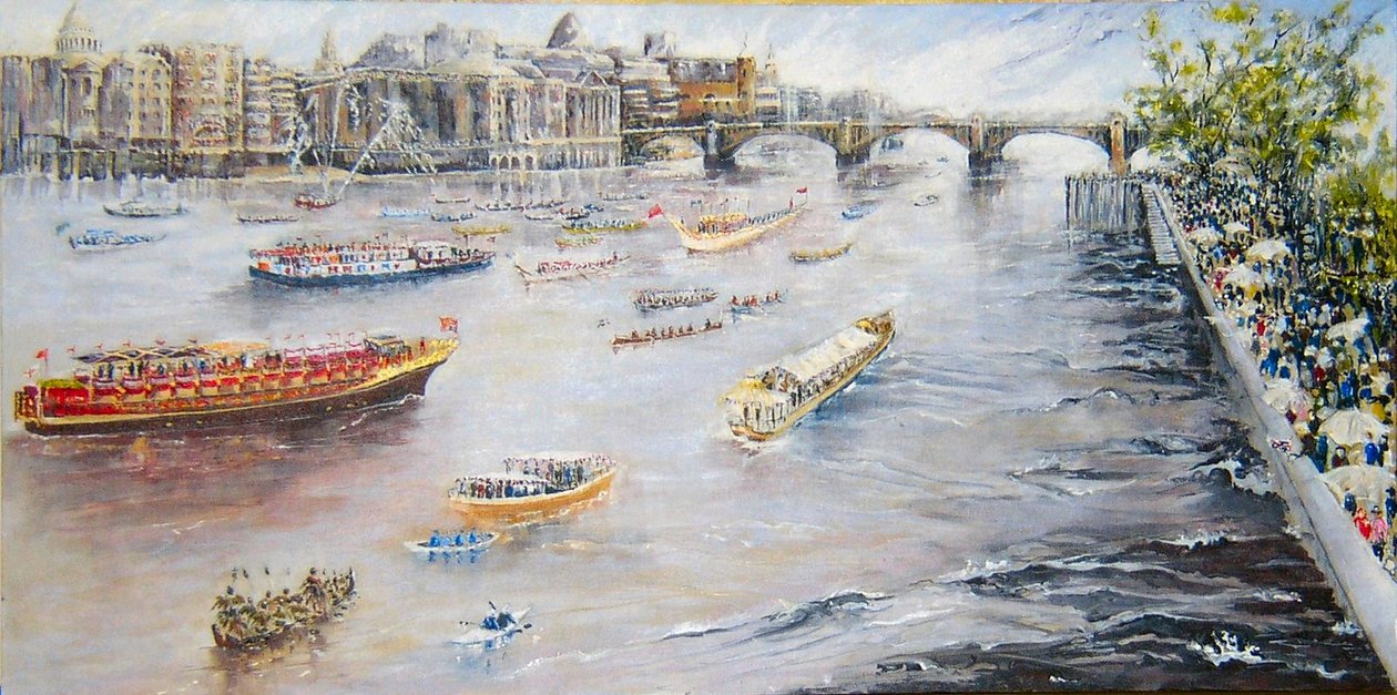 Korowód jubileuszowy nad Tamizą autorstwa Mary Smith