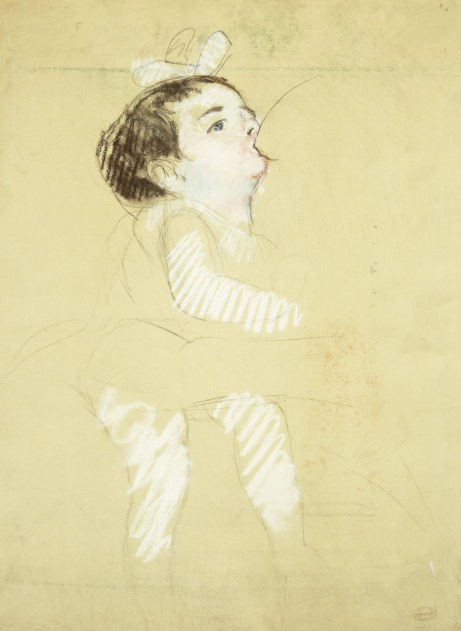 Niemowlę karmiące piersią; Dziecko przy piersi, ok. 1900 autorstwa Mary Cassatt