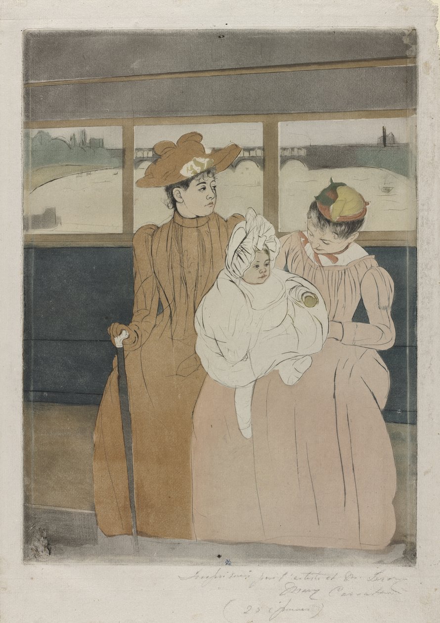 W Omnibusie, 1890-91 autorstwa Mary Cassatt