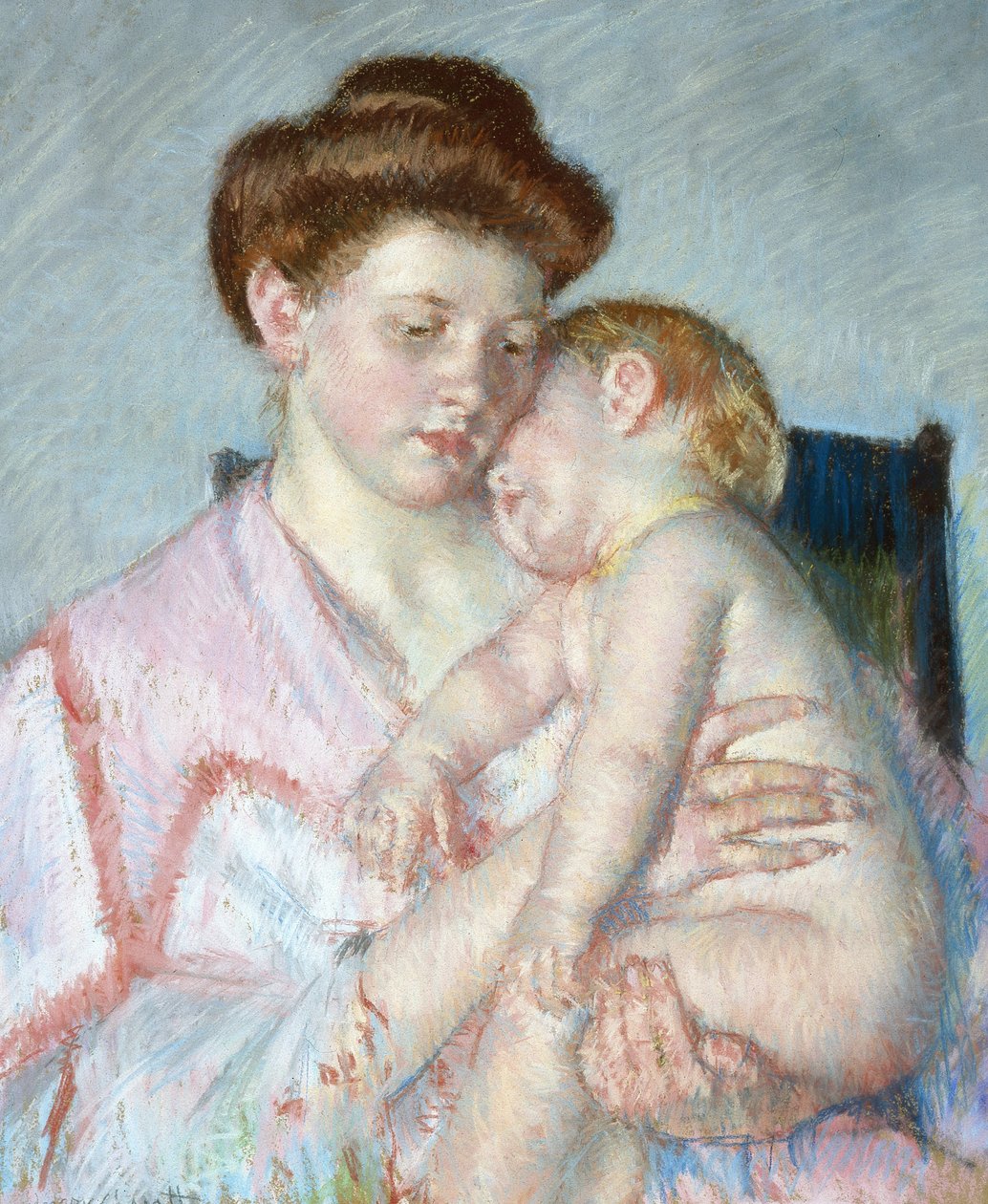 Śpiące dziecko, ok. 1910 (pastel na papierze) autorstwa Mary Stevenson Cassatt