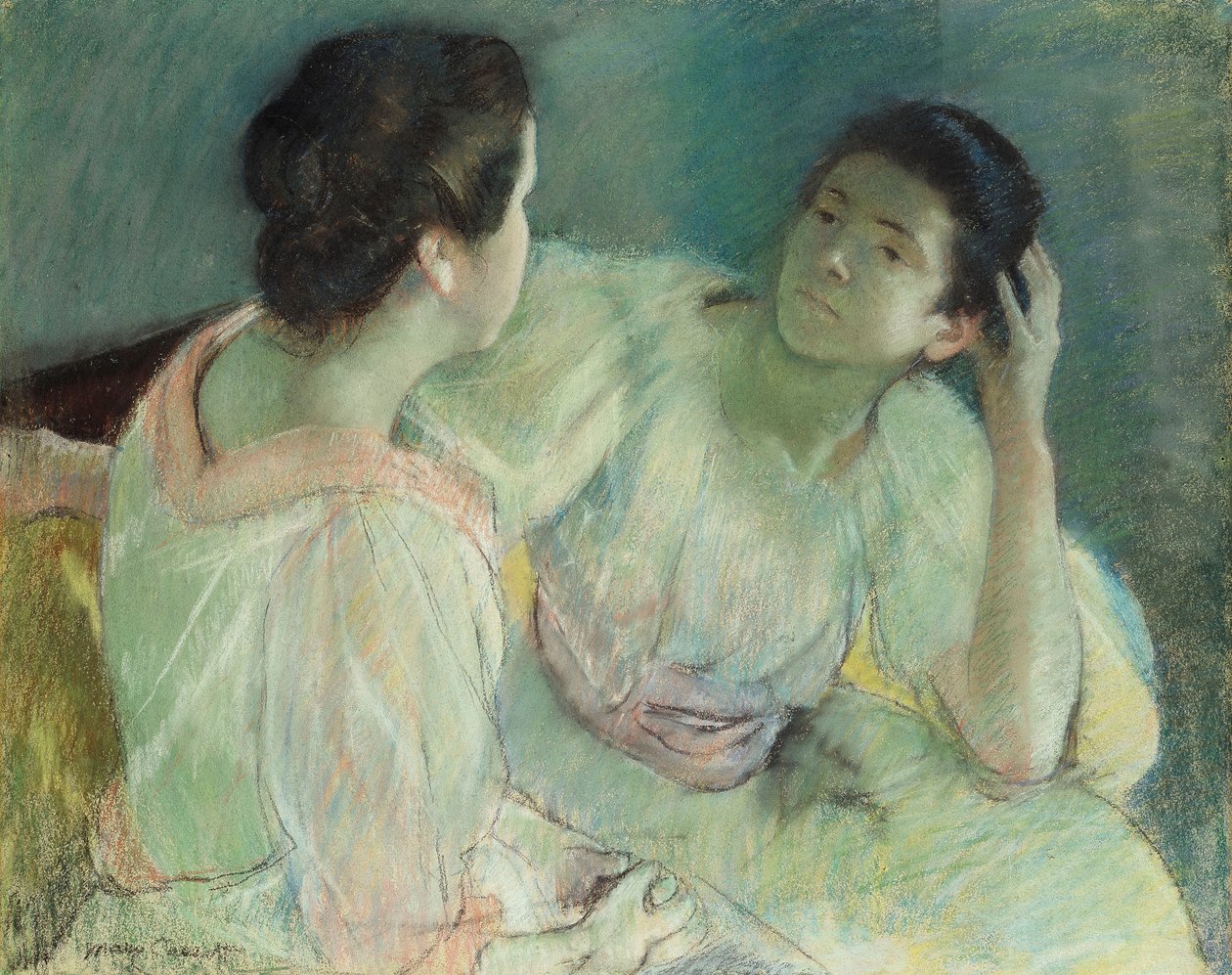 Rozmowa, ok. 1896 autorstwa Mary Cassatt