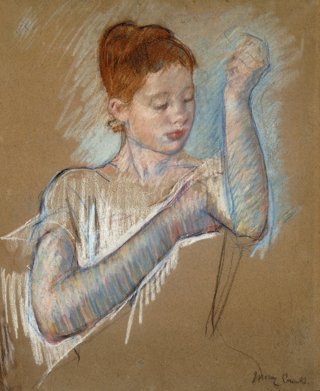 Długie Rękawiczki, 1889 autorstwa Mary Cassatt