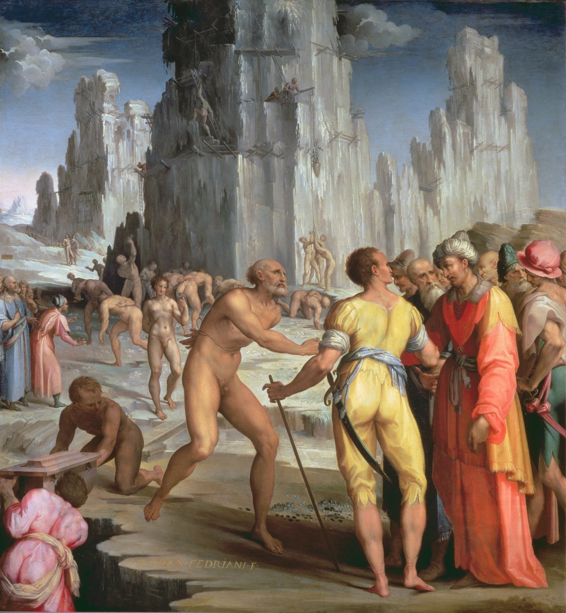 Kopalnia Diamentów, 1570-71 (panel) autorstwa Maso da San Friano