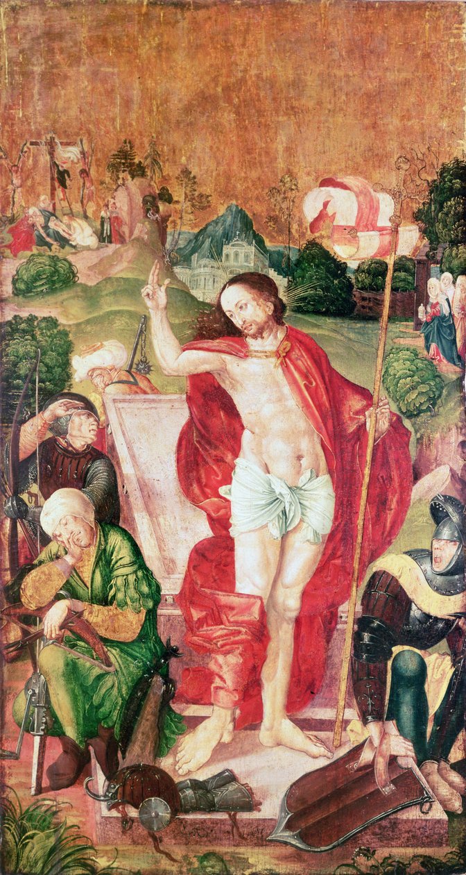 Zmartwychwstanie (tempera na panelu) autorstwa Master M.S.