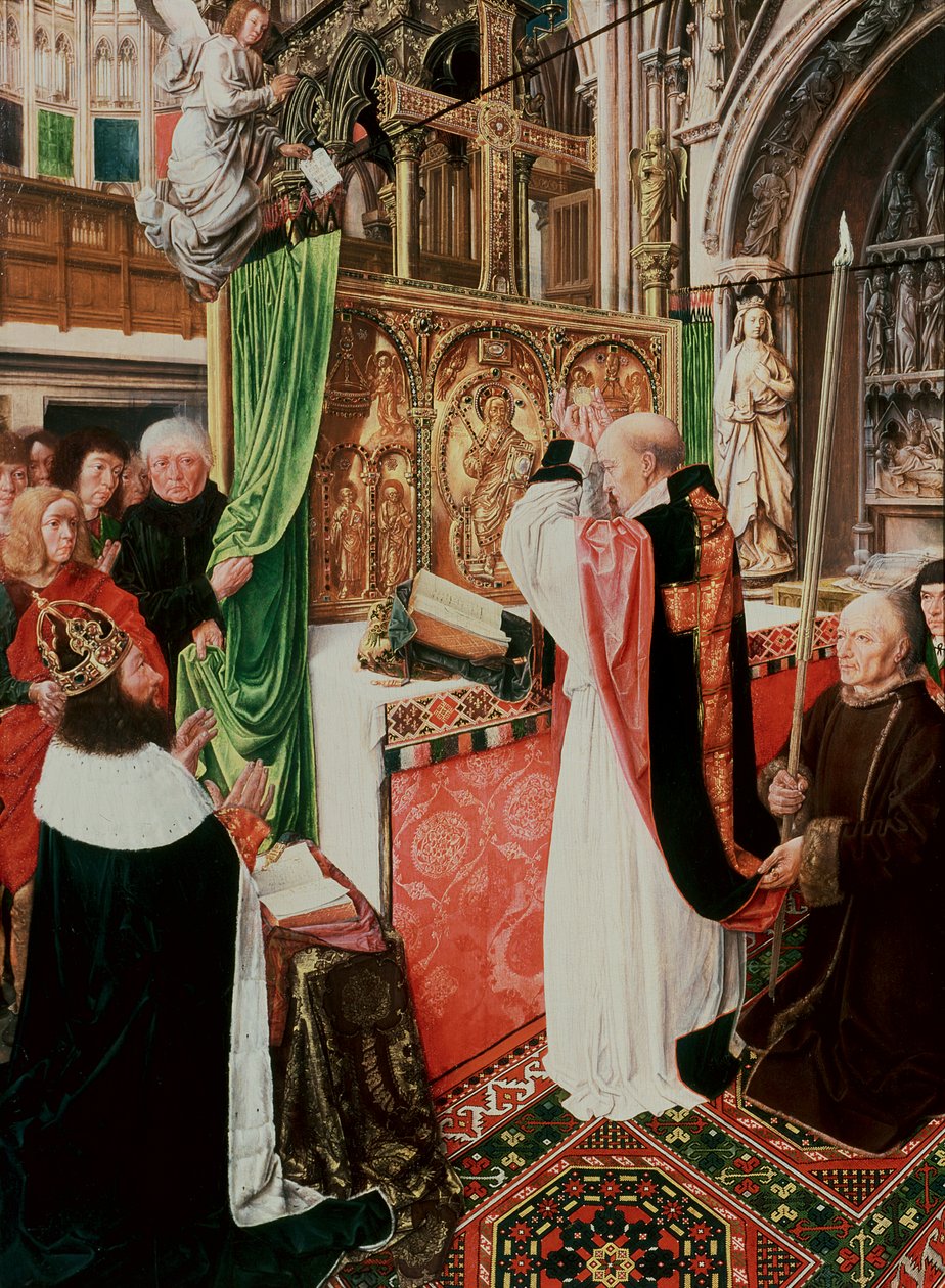 Msza św. Idziego ok. 1500 (tempera olejna i jajeczna na dębie) autorstwa Master of St. Giles