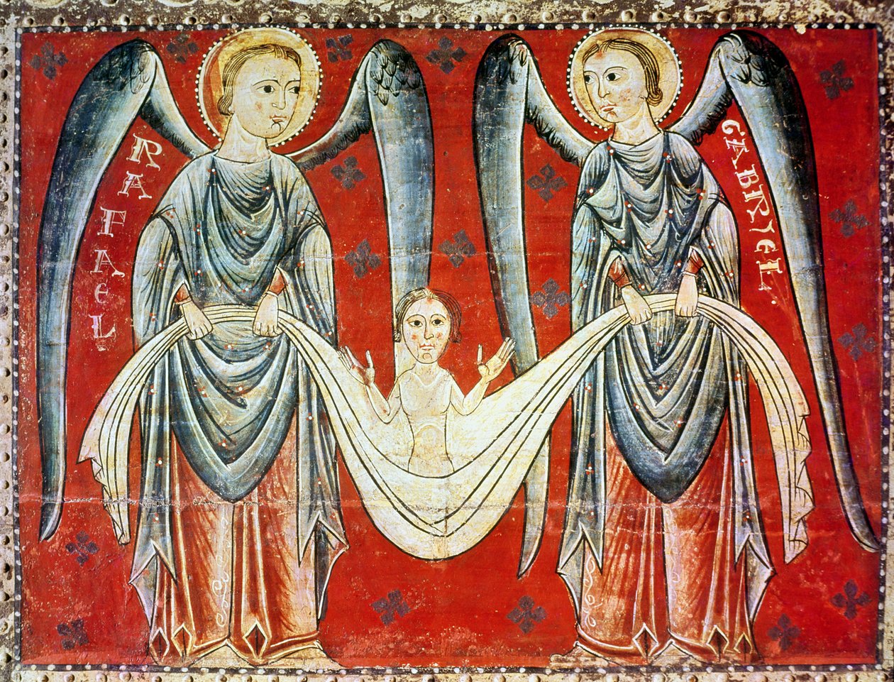 Św. Gabriel i Św. Rafał, ok. 1200 r. autorstwa Master of the Llusanes