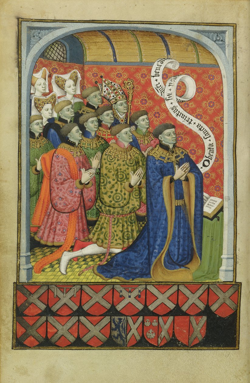 Lat 1158 f.27v Modlitwa rodziny Neville
