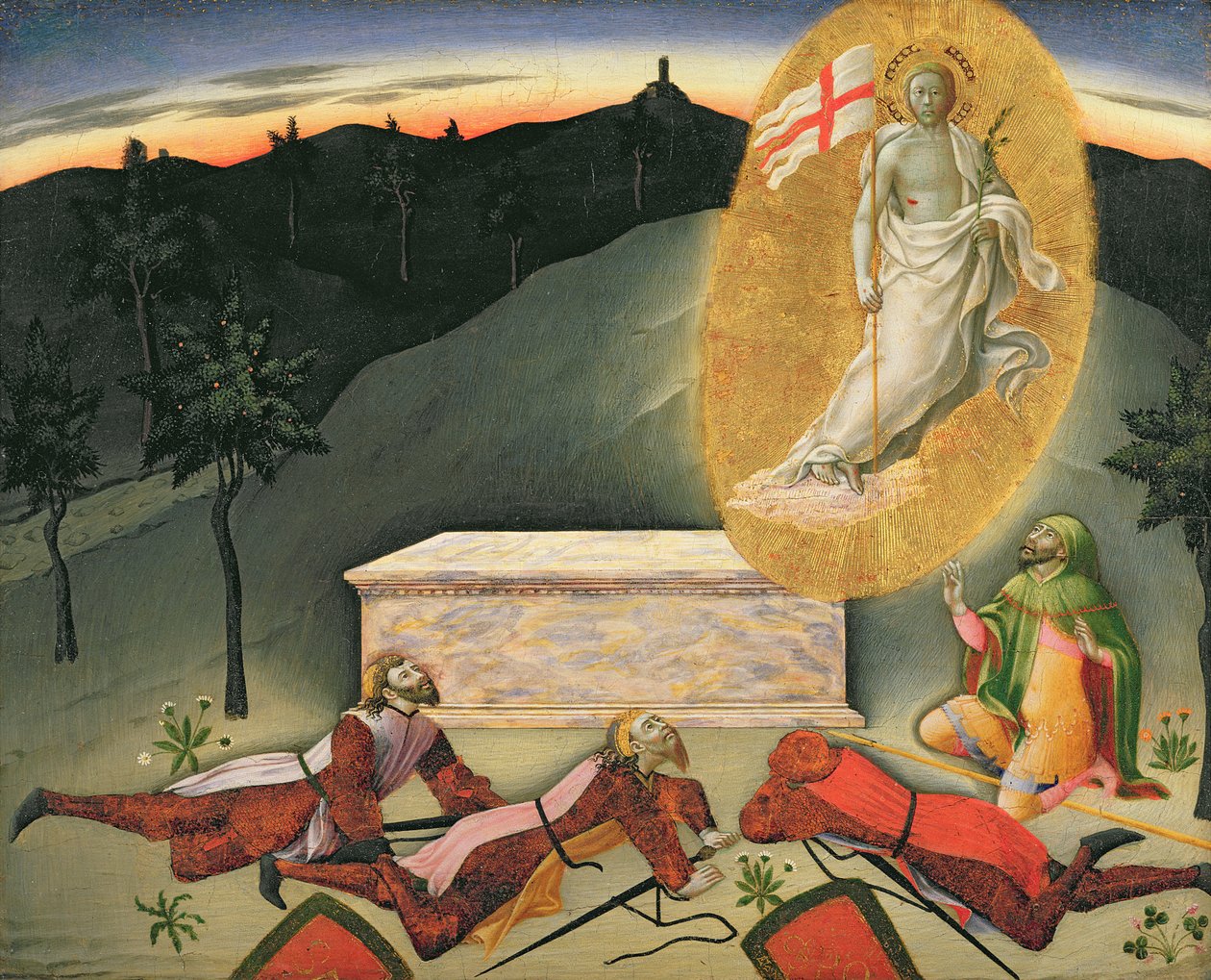Zmartwychwstanie, XV w. (tempera na desce) autorstwa Master of the Osservanza