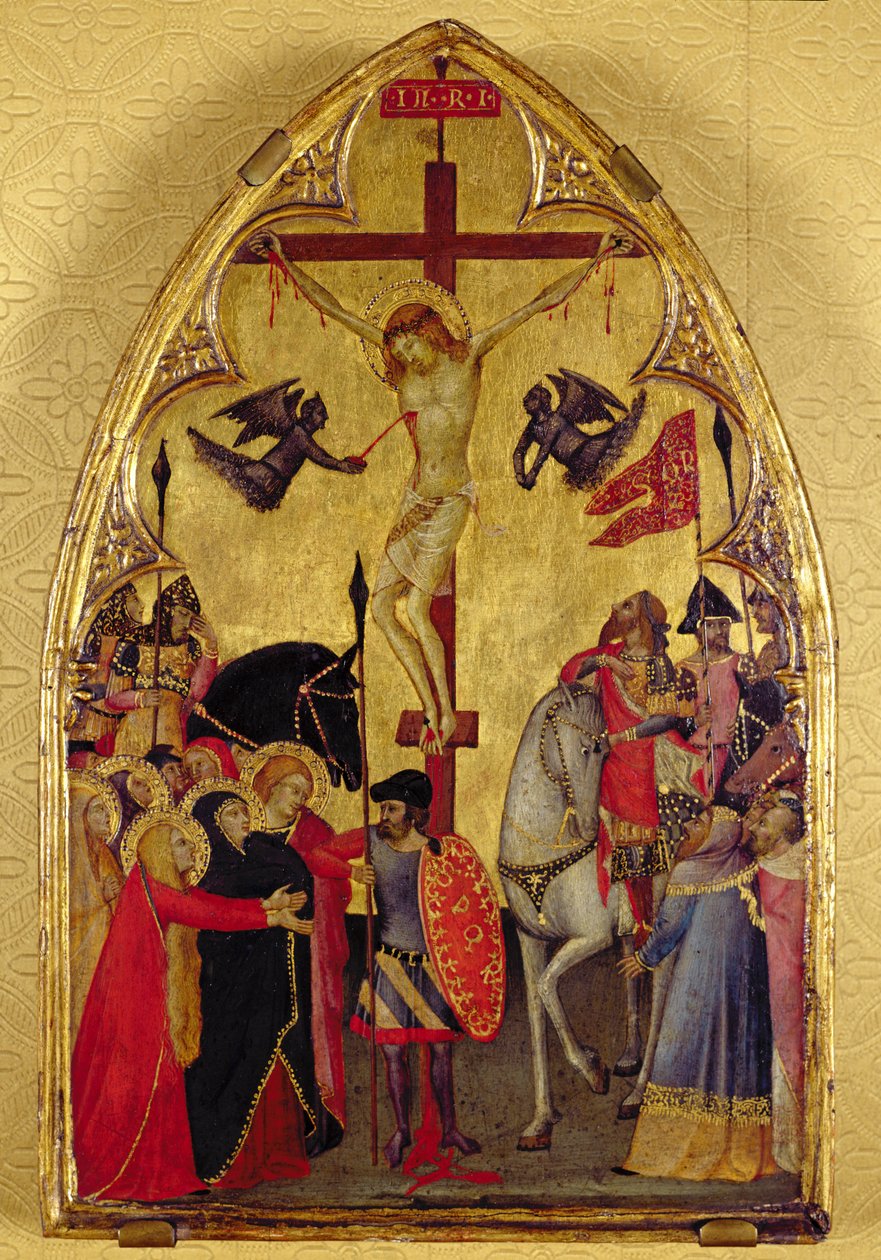 Ukrzyżowanie (złoto i tempera na płycie) autorstwa Master of the Pieta