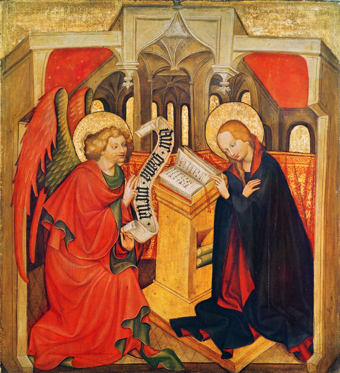Zwiastowanie, ok. 1430-50 (tempera na desce) autorstwa Master of the St. James Altarpiece