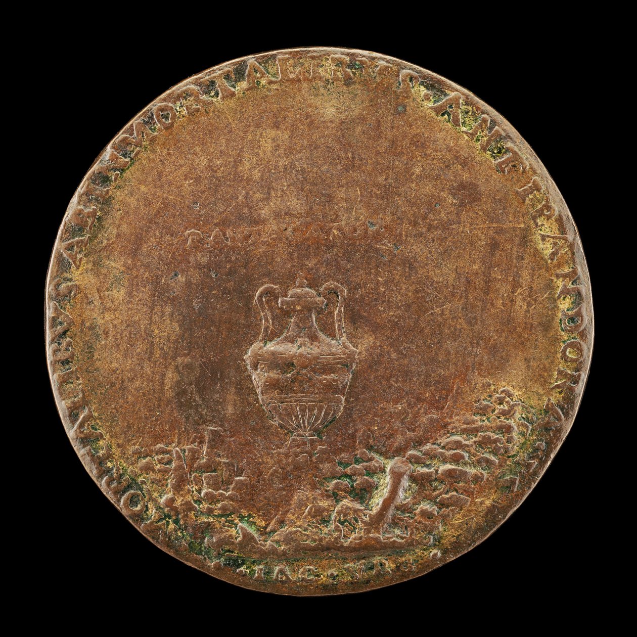 Wazon w krajobrazie [rewers], 1554. autorstwa Master IAC. URB.