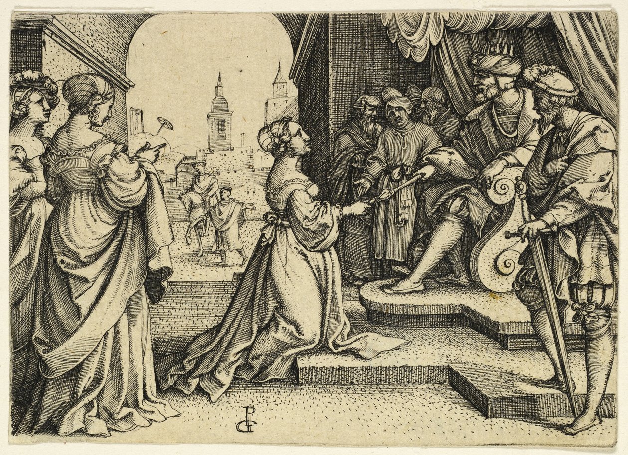 Estera przed Aswerusem autorstwa Master I.B.