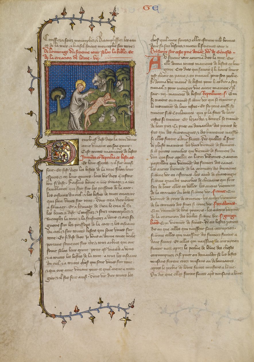 Stworzenie Adama autorstwa Master of Jean de Mandeville