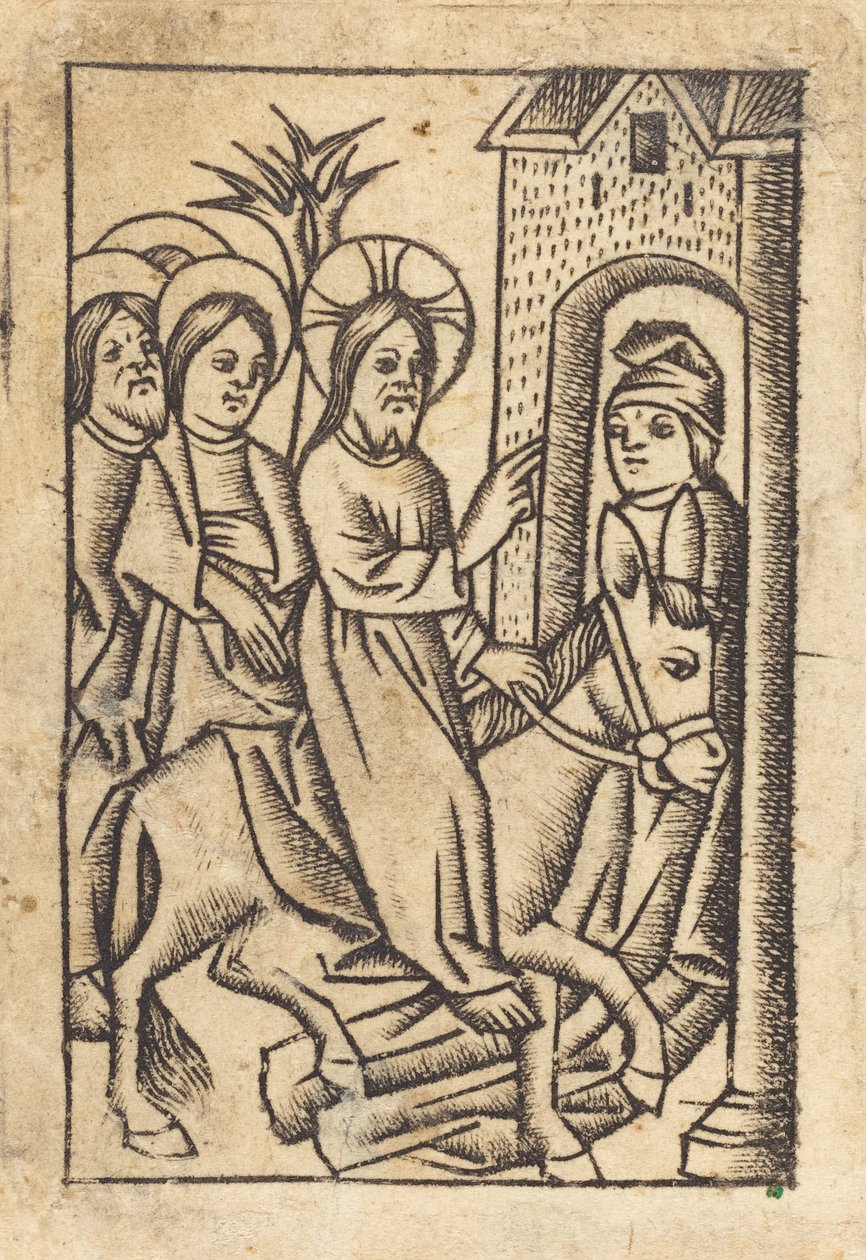 Wjazd Chrystusa do Jerozolimy [po lewej] autorstwa Master of St. Erasmus