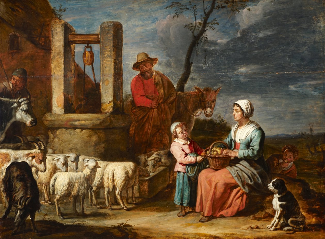 Rodzina chłopska przy studni autorstwa Master of the Béguins