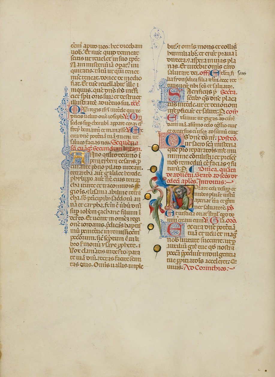 Inicjał R: Święty Piotr autorstwa Master of the Brussels Initials