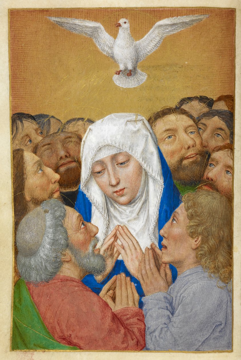 Pięćdziesiątnica. autorstwa Master of the Dresden Prayer Books