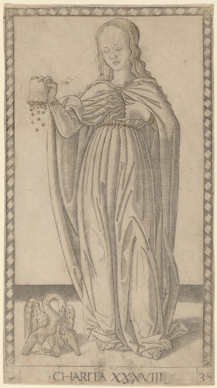 Jałmużna autorstwa Master of the E Series Tarocchi