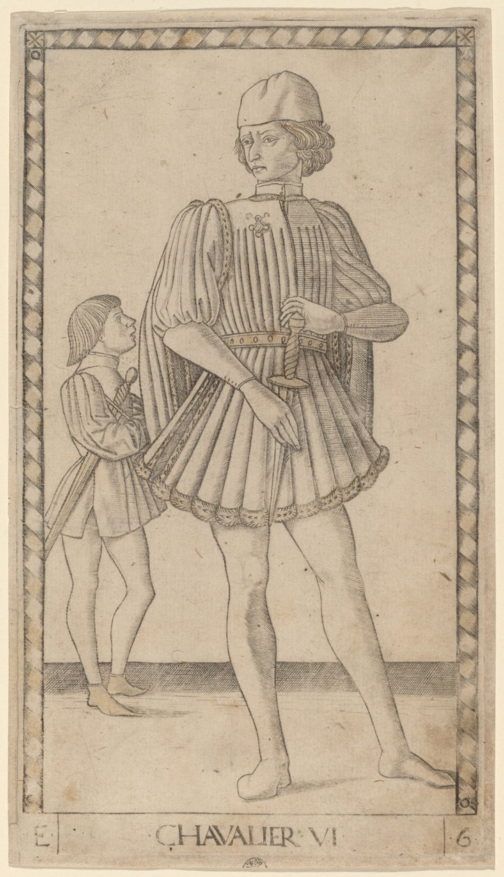 Kawaler (skoczek) autorstwa Master of the E Series Tarocchi