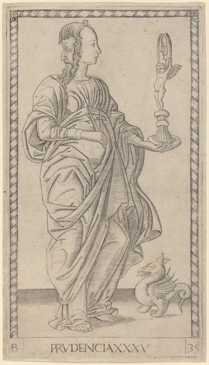 Roztropność autorstwa Master of the E Series Tarocchi