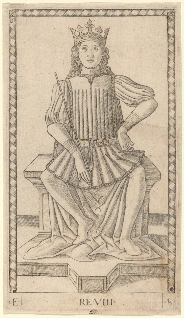 Re (Król) autorstwa Master of the E Series Tarocchi