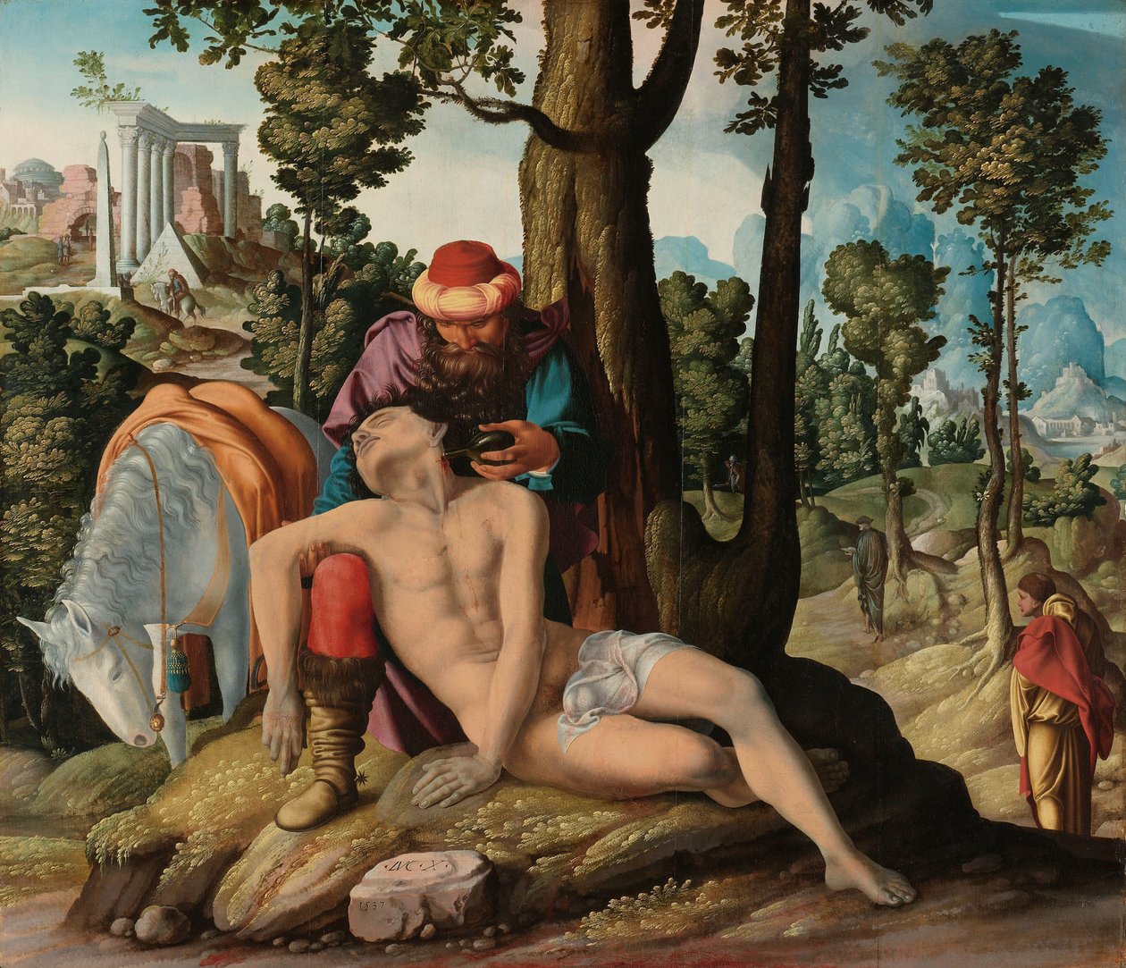 Dobry Samarytanin autorstwa Master of the Good Samaritan