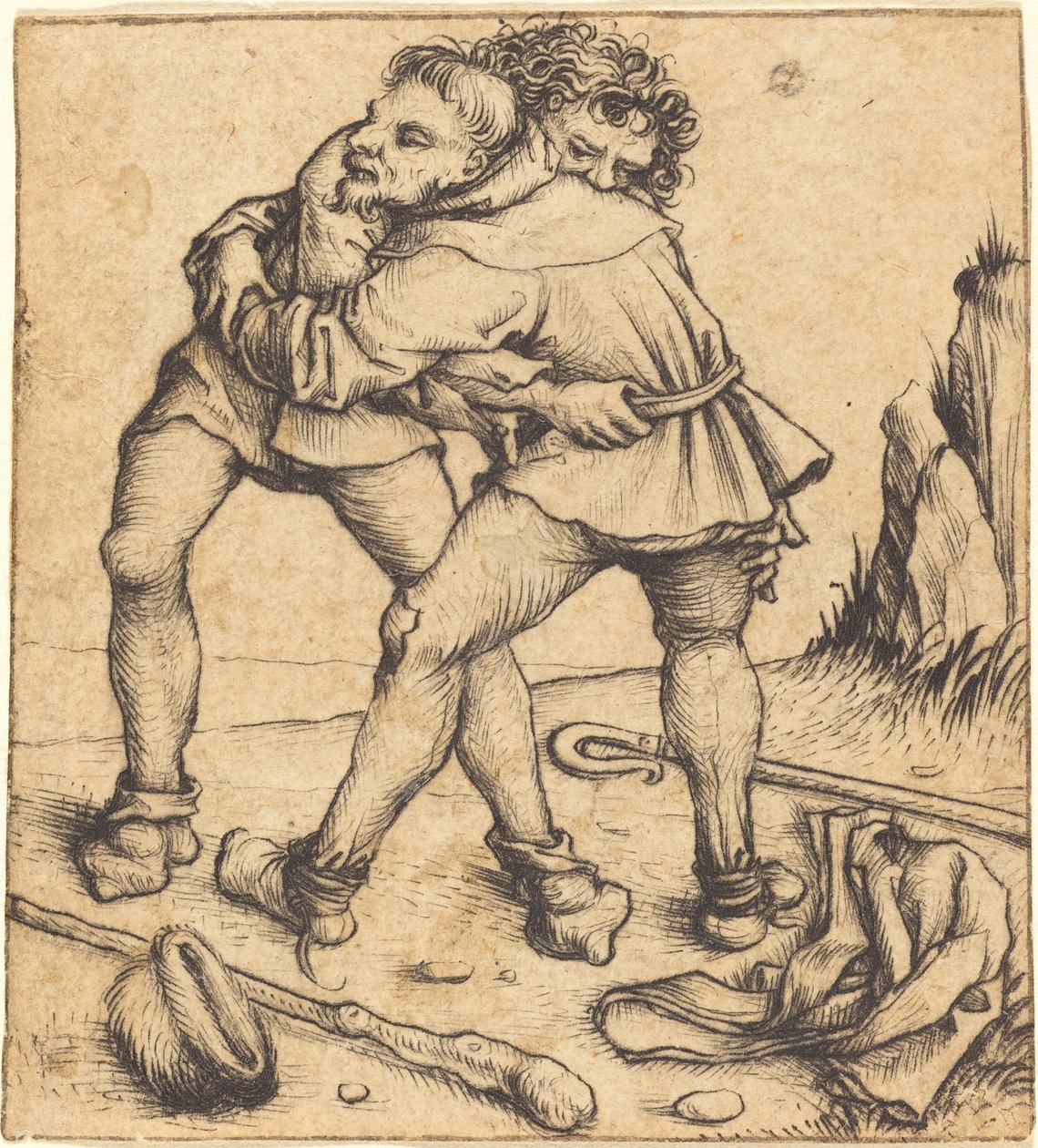 Walka dwóch chłopów autorstwa Master of the Housebook