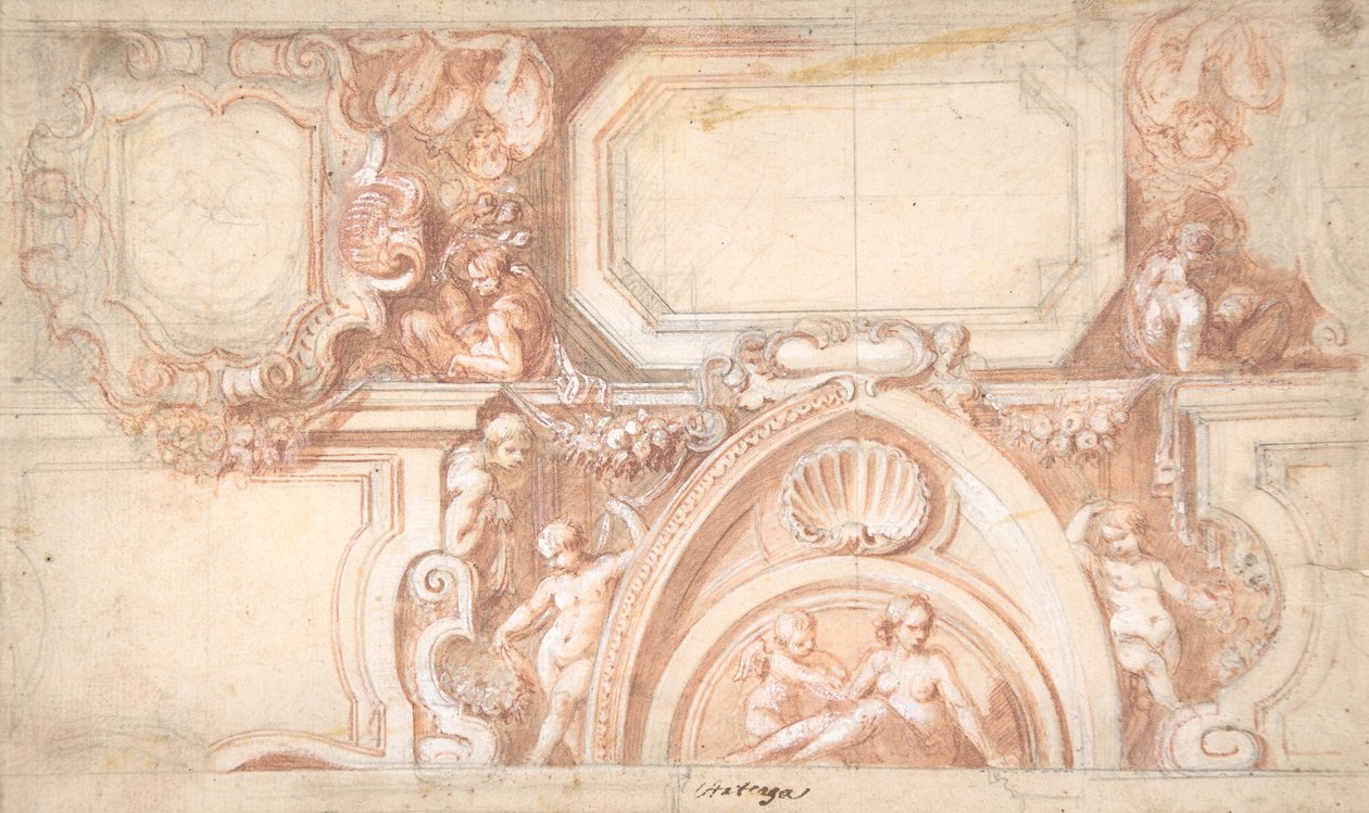 Projekt sufitu, 1633-1703. autorstwa Matías Arteaga y Alfaro