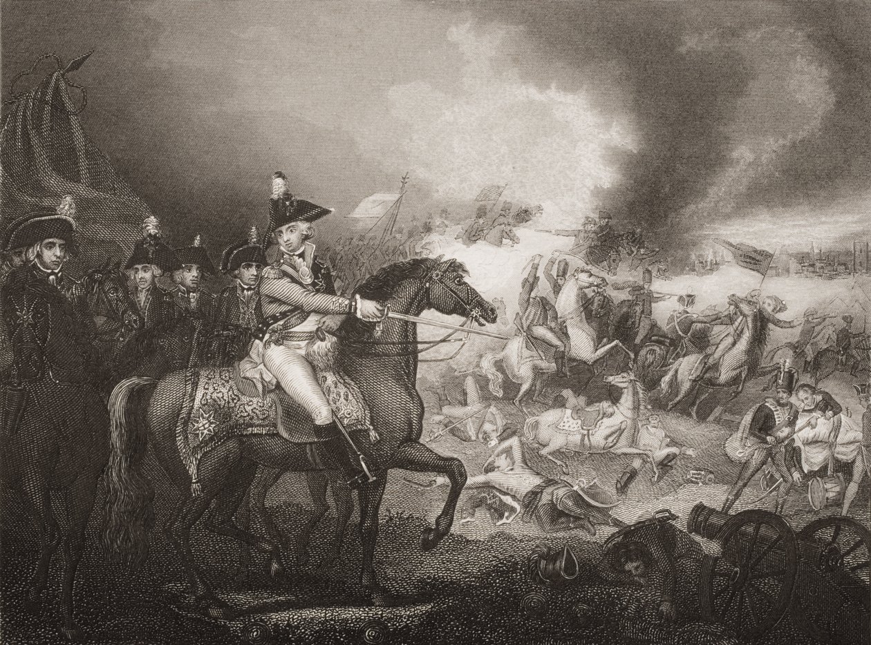 Atak na francuski obóz na wzgórzach Famarów w pobliżu Valenciennes, 23 maja 1793, ilustracja z „England