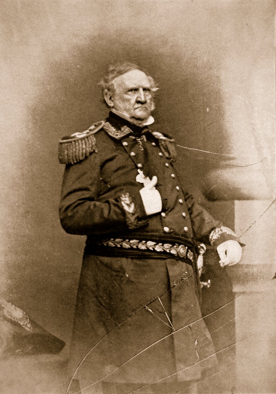 Portret generała Winfielda Scotta, 1861-65 (zdjęcie w sepii) autorstwa Mathew B. Brady