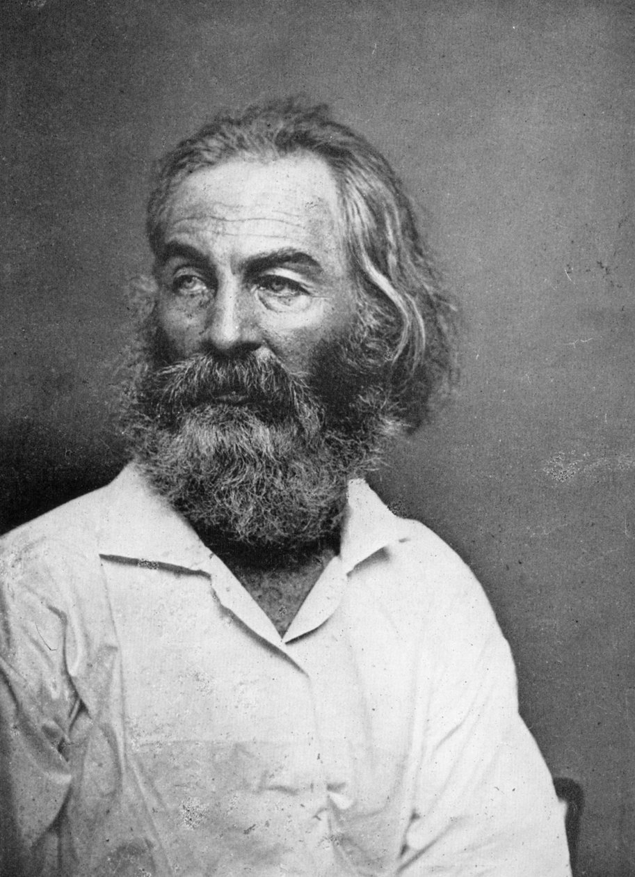 Walt Whitman 1819-1892, poeta amerykański, ok. 1880 r. autorstwa Mathew Brady