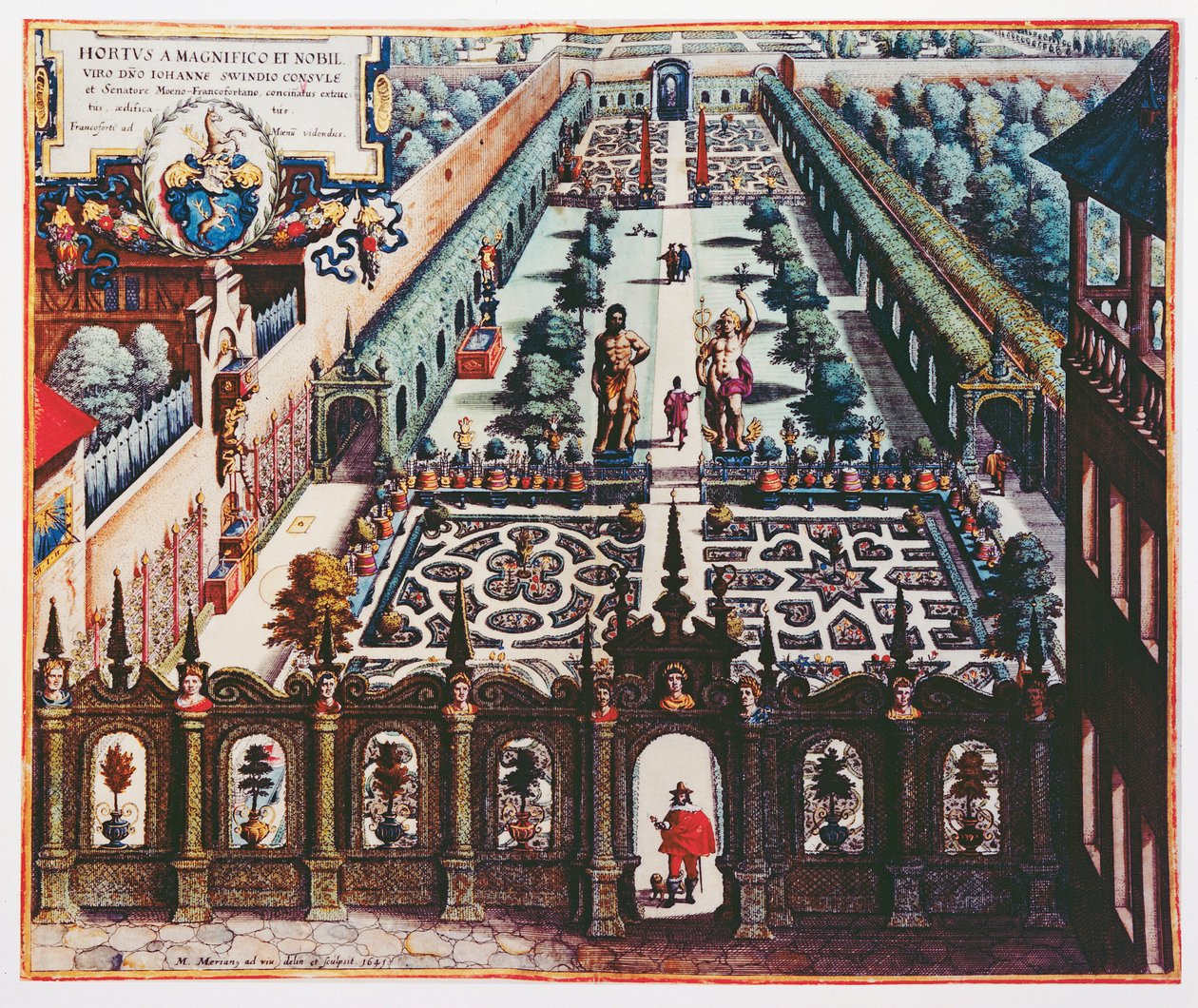 Ogród Burgermeistera Schwinda, z „Florilegium Renovatum” Theodore de Bry (1528-98), opublikowany 1641 autorstwa Mattaus the Younger Merian