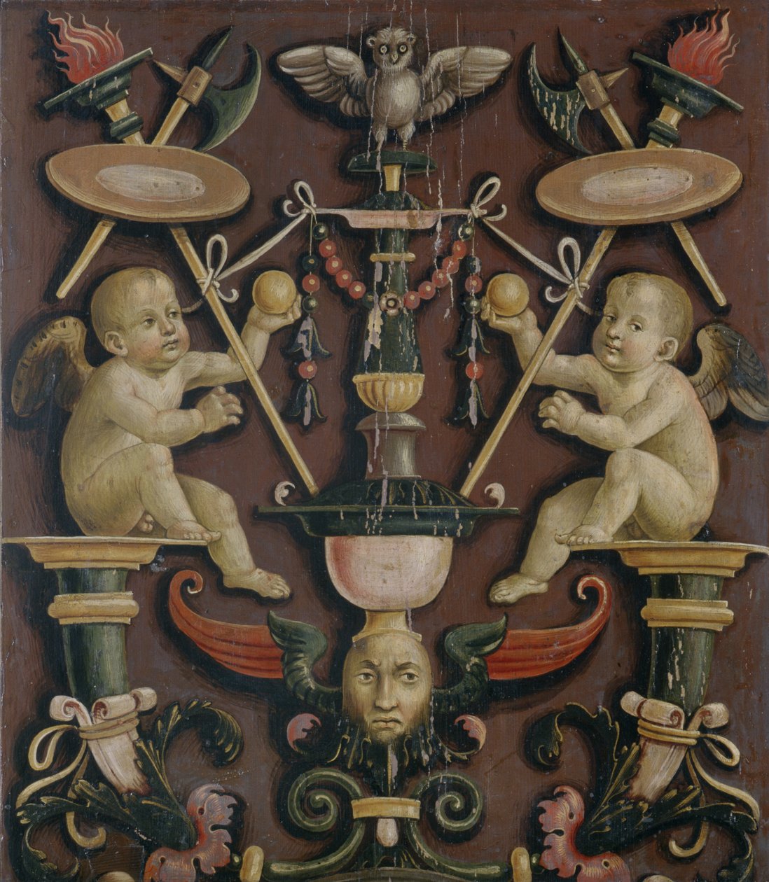 Motyw z Putti (tempera na drewnie iglastym) autorstwa Matteo di Giuliano di Lorenzo Balducci