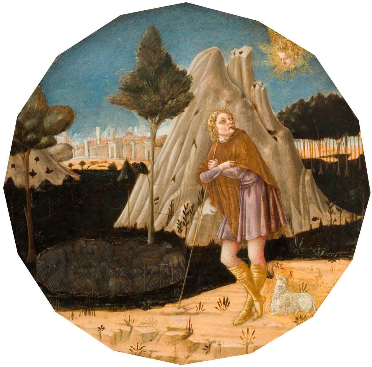 Anioł ukazujący się Joachimowi, 1500. autorstwa Matteo di Giovanni