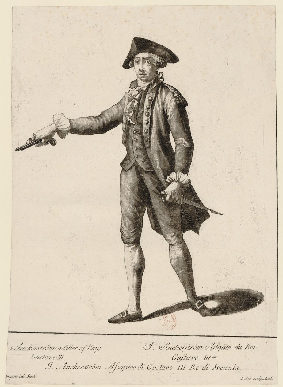 Jacob Johan Anckarström 1762-1792, 1792. autorstwa Matthäus Albrecht Lotter