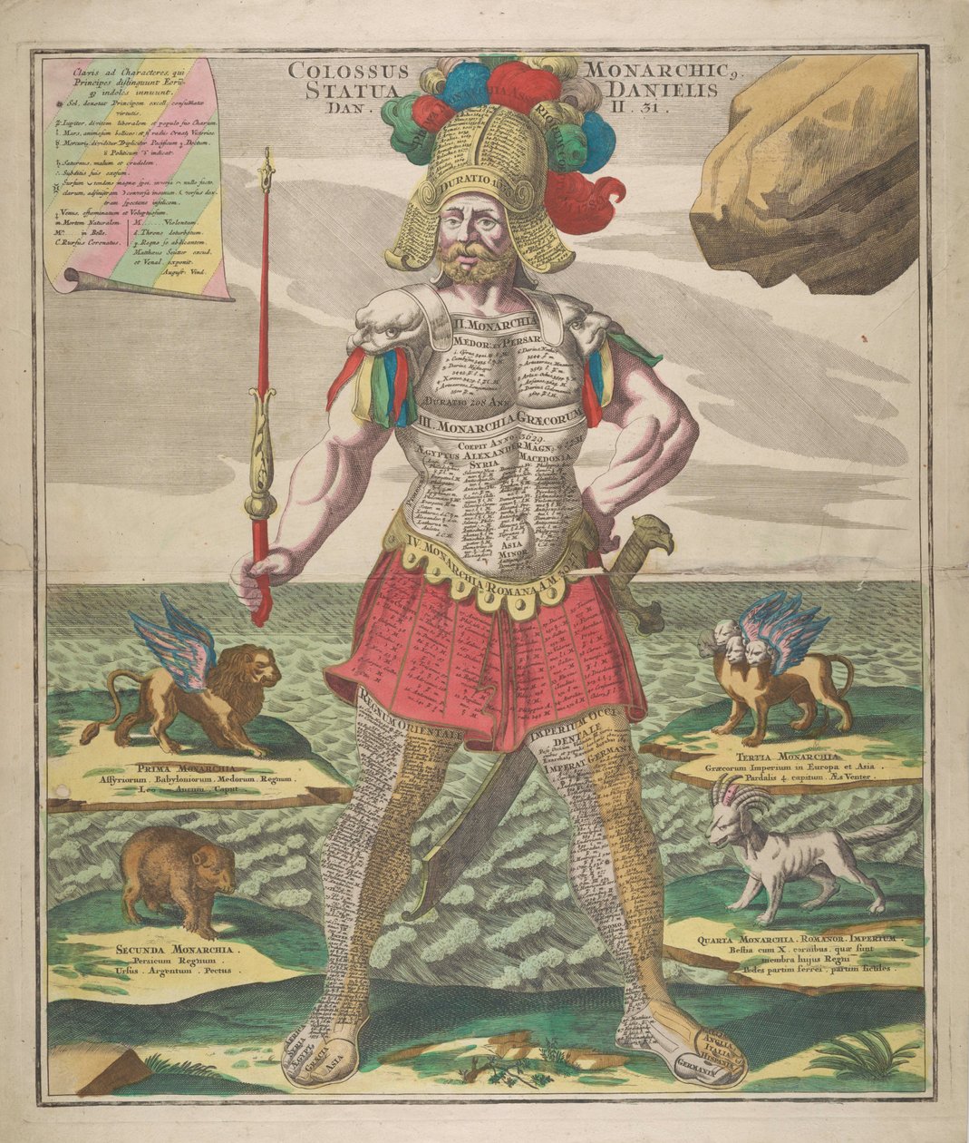 Kolos Monarchiczny Posąg Daniela, 1730 r. autorstwa Matthaeus Seutter