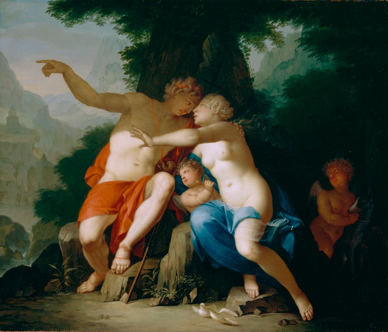 Wenus i Adonis autorstwa Mattheus Terwesten