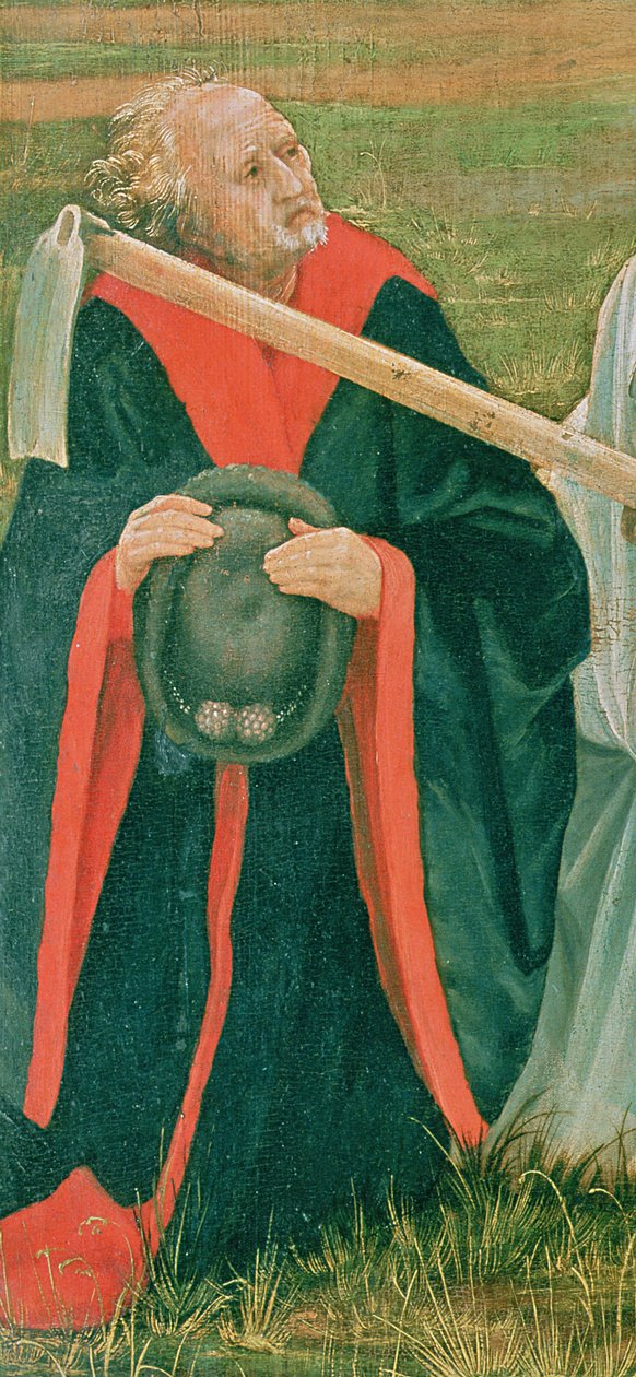 Ołtarz Matki Boskiej Śnieżnej, ok. 1519 olej na płycie, detal z 626 autorstwa Matthias Grünewald