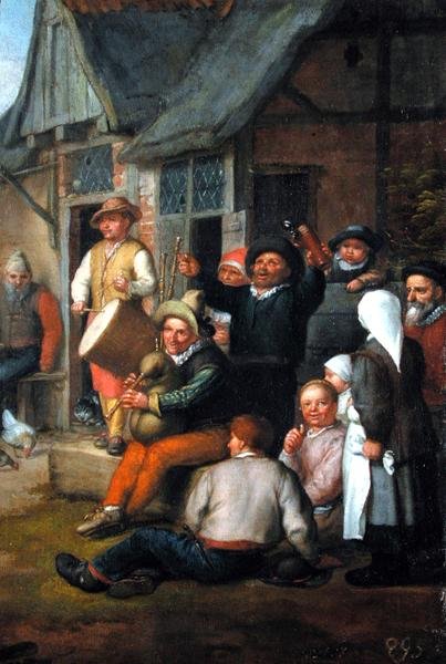 Fragment z Tańca chłopskiego, 1678 (patrz także 150651) autorstwa Matthias Scheits